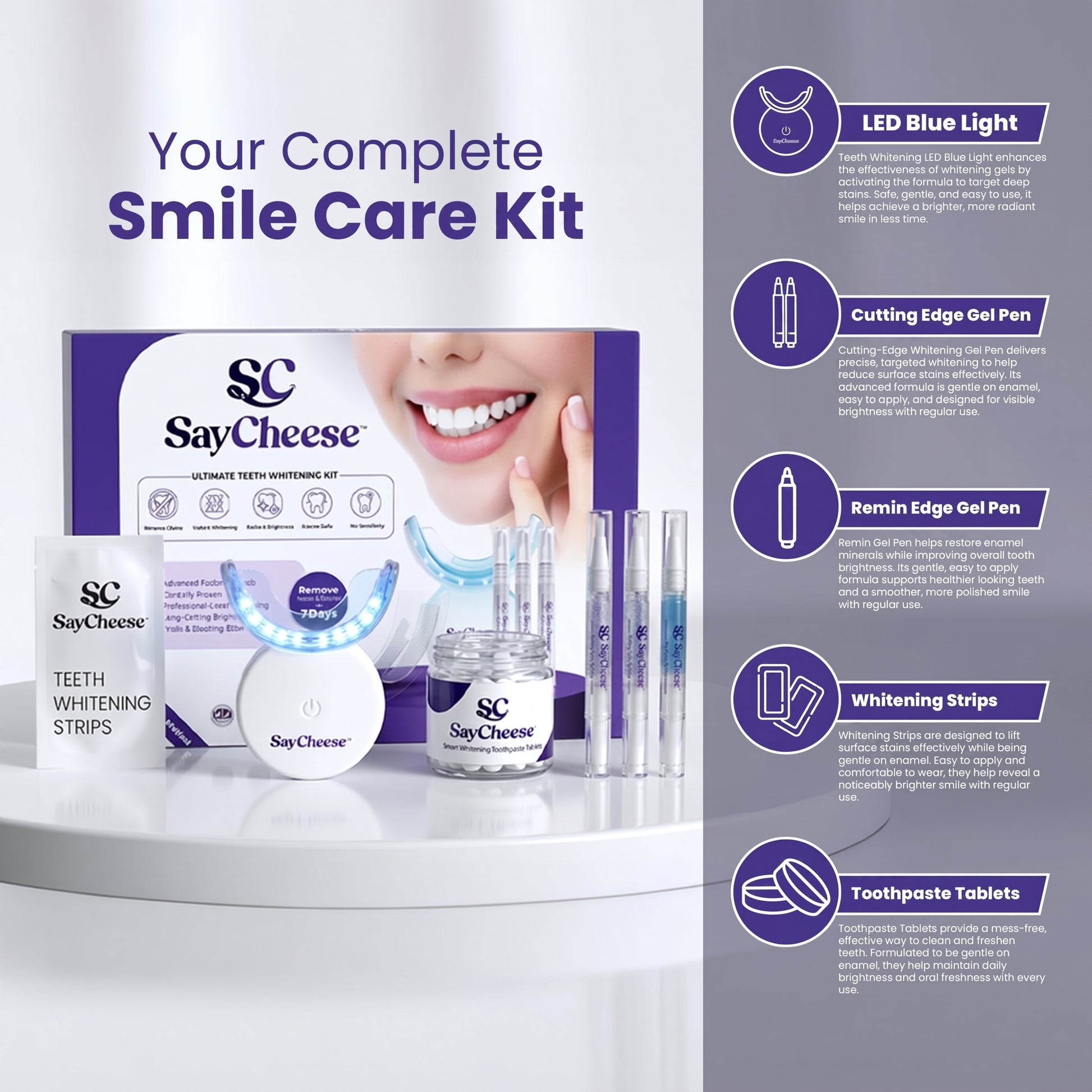 SayCheese ASCEND Whitening Kit — Packaging and Contents